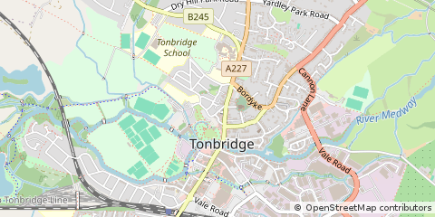 Map of Tonbridge, Kent