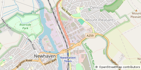 Map of Newhaven, East Sussex
