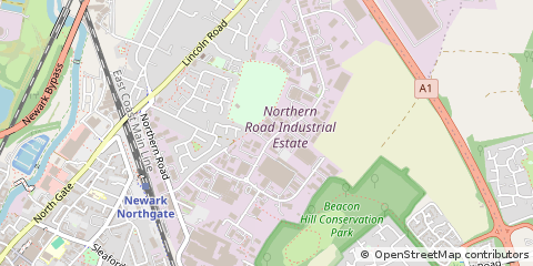 Map of Newark, Notinghamshire