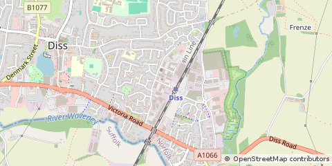 Map of Diss, Norfolk