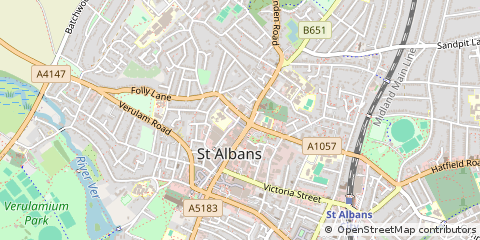 Map of ST. Albans, Hertfordshire
