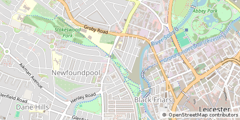 Map of Leicester, Leicestershire