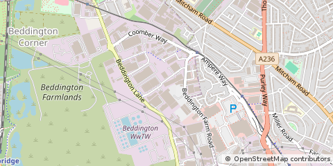 Map of Croydon, Surrey