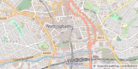 Map of Nottingham, Nottinghamshire