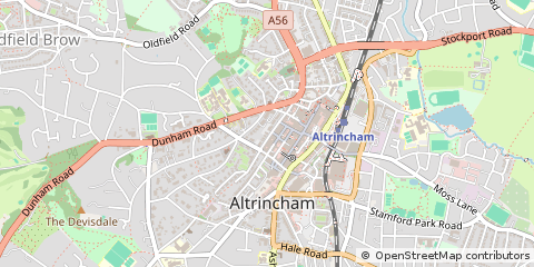 Map of Altrincham, Cheshire