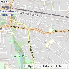 Map of Beckenham, Kent