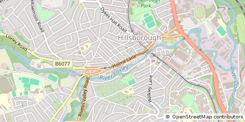 Map of Sheffield, South Yorkshire