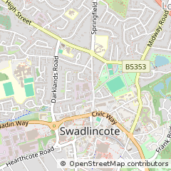 Map of Swadlincote, South Derbyshire
