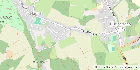 Map of High Wycombe, Buckinghamshire