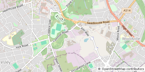 Map of Swadlincote, Derbys