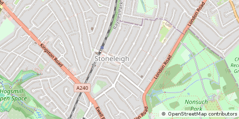 Map of Epsom, Surrey
