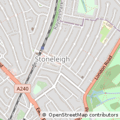 Map of Epsom, Surrey