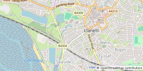Map of Llanelli