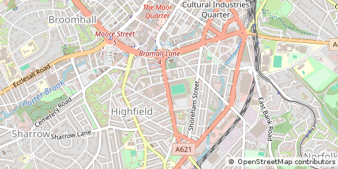 Map of Sheffield, South Yorkshire
