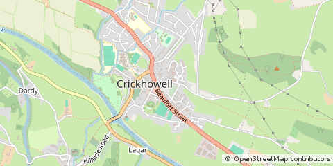 Map of Crickhowell, Powys
