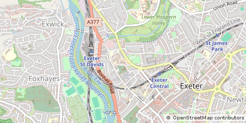 Map of Exeter, Devon