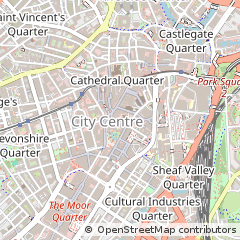 Map of Sheffield, South Yorkshire