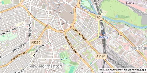 Map of Derby, Derbyshire
