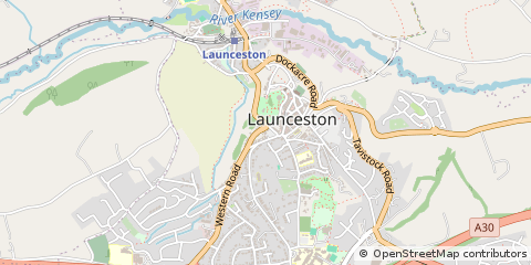 Map of Launceston, Cornwall