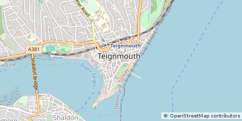 Map of Teignmouth, Devon