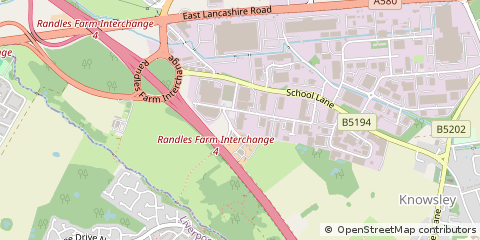 Map of Knowsley, Merseyside