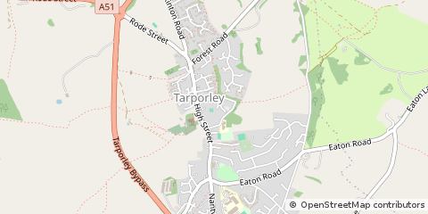 Map of Tarporley, Cheshire