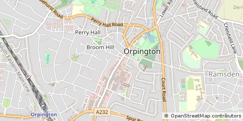 Map of Orpington, Kent