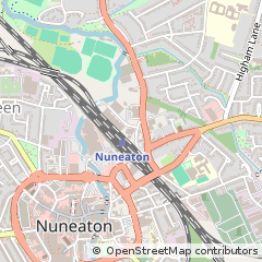 Map of Nuneaton, Warwickshire