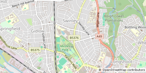 Map of Wigan, Lancashire