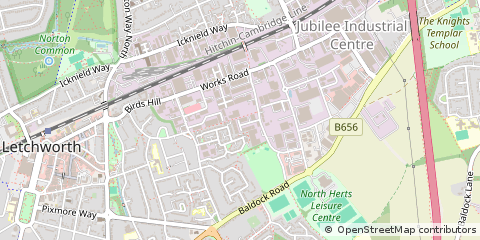 Map of Letchworth Garden City, Herts