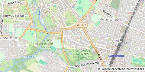 Map of Cambridge, Cambridgeshire