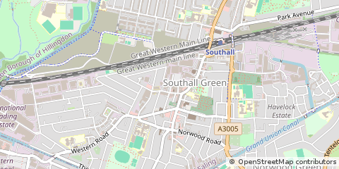 Map of Southall, Middlesex