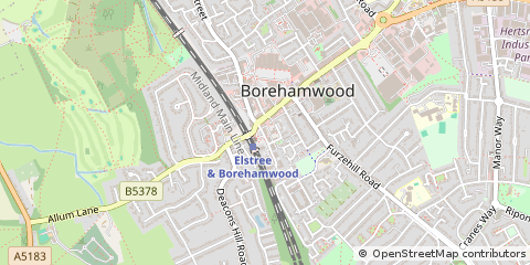 Map of Borehamwood