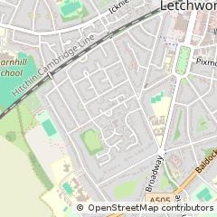 Map of Letchworth Garden City, Hertfordshire