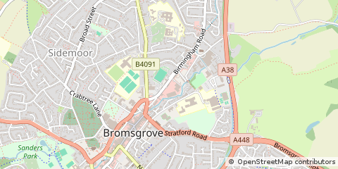 Map of Bromsgrove, Worcestershire