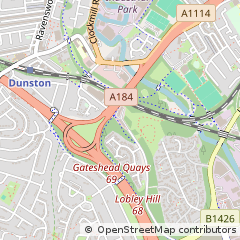 Map of Gateshead, Tyne and Wear