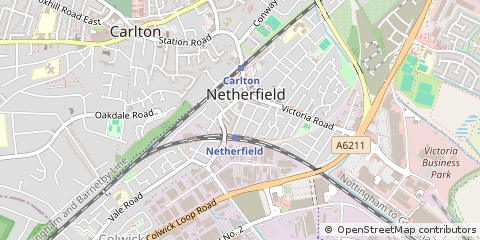 Map of Nottingham, Nottinghamshire