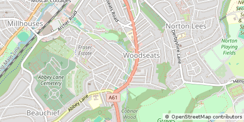 Map of Sheffield, South Yorkshire