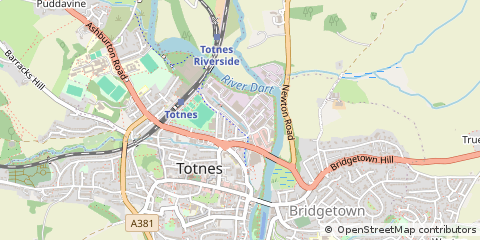 Map of Totnes, Devon
