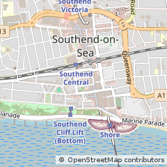 Map of Southend on SEA, Essex