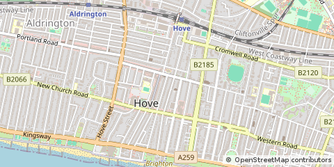 Map of Hove, East Sussex