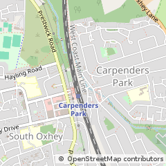 Map of Carpenders Park, Hertfordshire