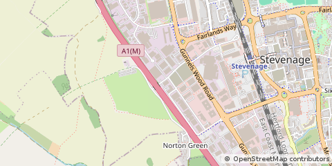 Map of Stevenage, Hertfordshire