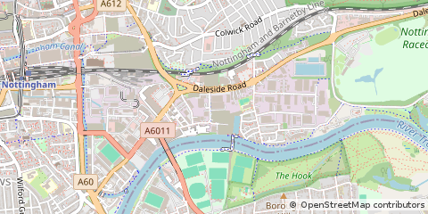 Map of Nottingham, Nottinghamshire