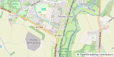 Map of Wood Street, Bishop's Stortford