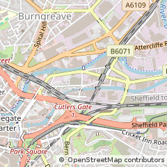 Map of Sheffield, South Yorkshire