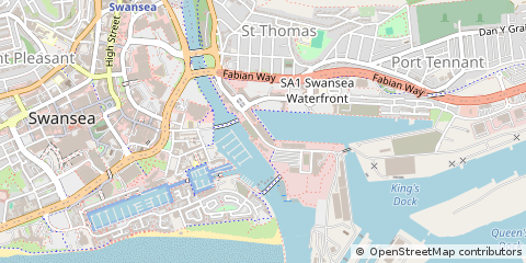 Map of Swansea, West Glamorgan