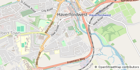 Map of Haverfordwest, Dyfed