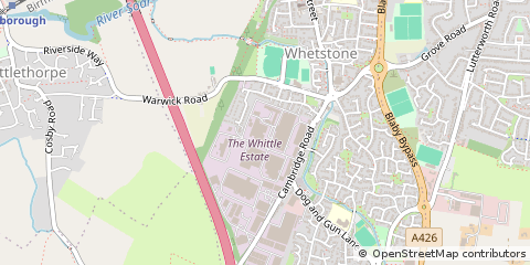 Map of Leicester, Leicestershire