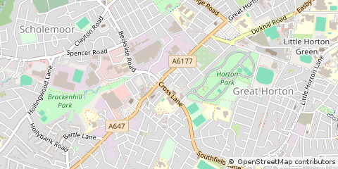 Map of Bradford, West Yorkshire